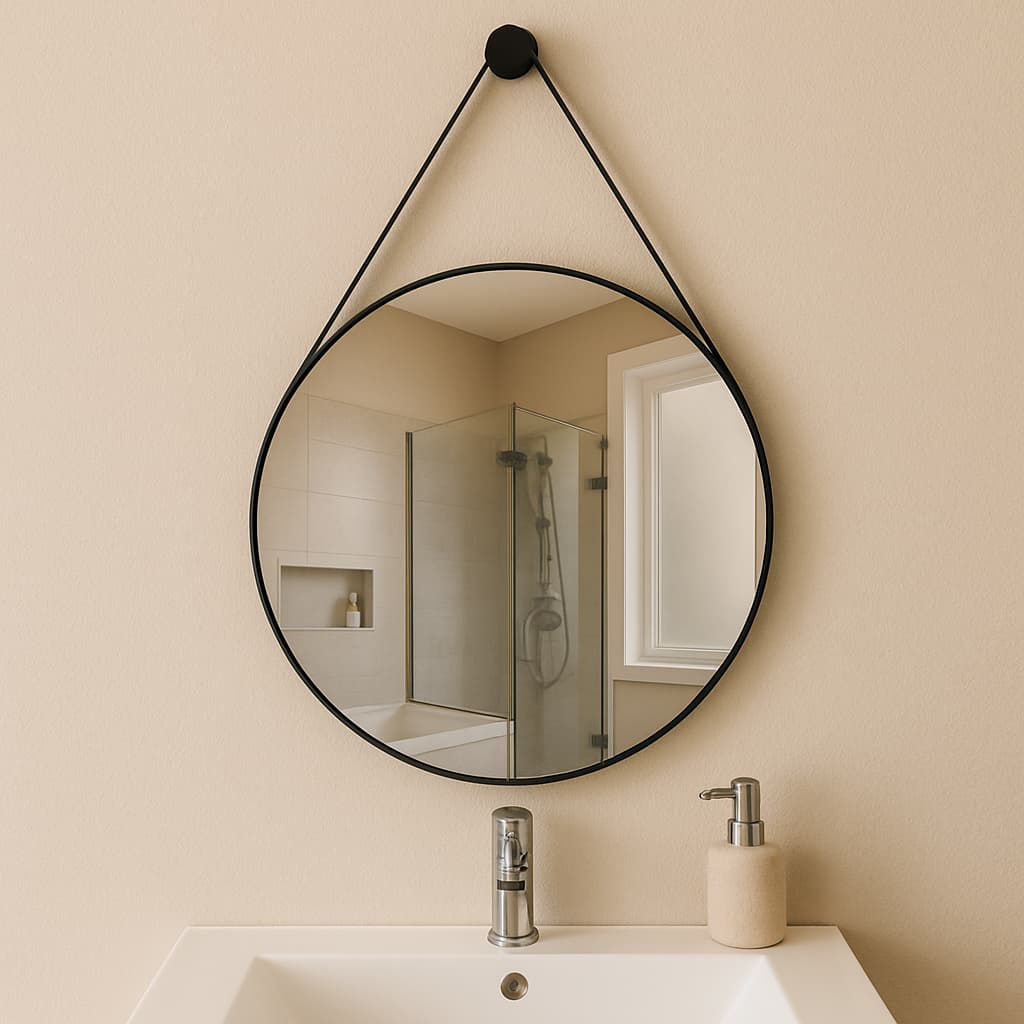 Espelho Redondo Adnet Decorativo Suspenso de Parede 30cm + Pino