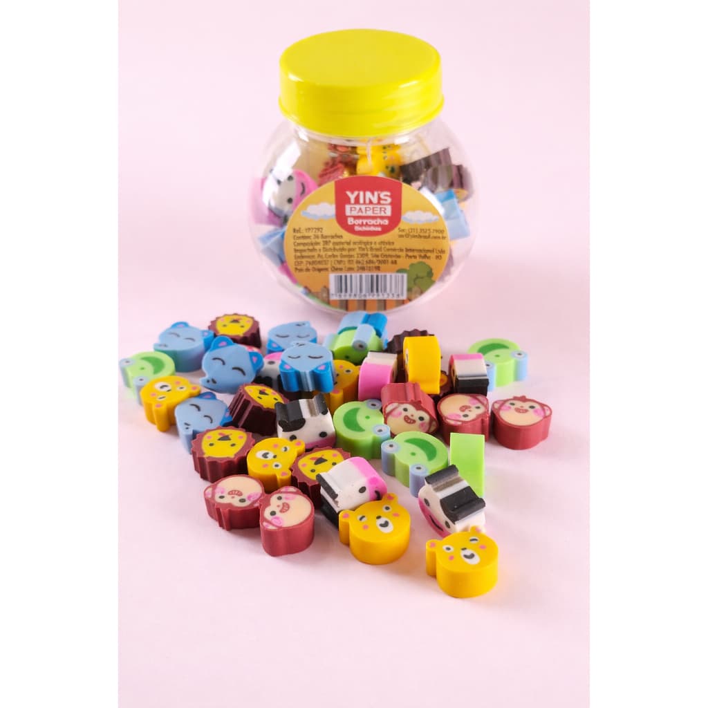 Potinho Borracha - Mini Bicnhinhos 36 unidades - Super Fofinhos