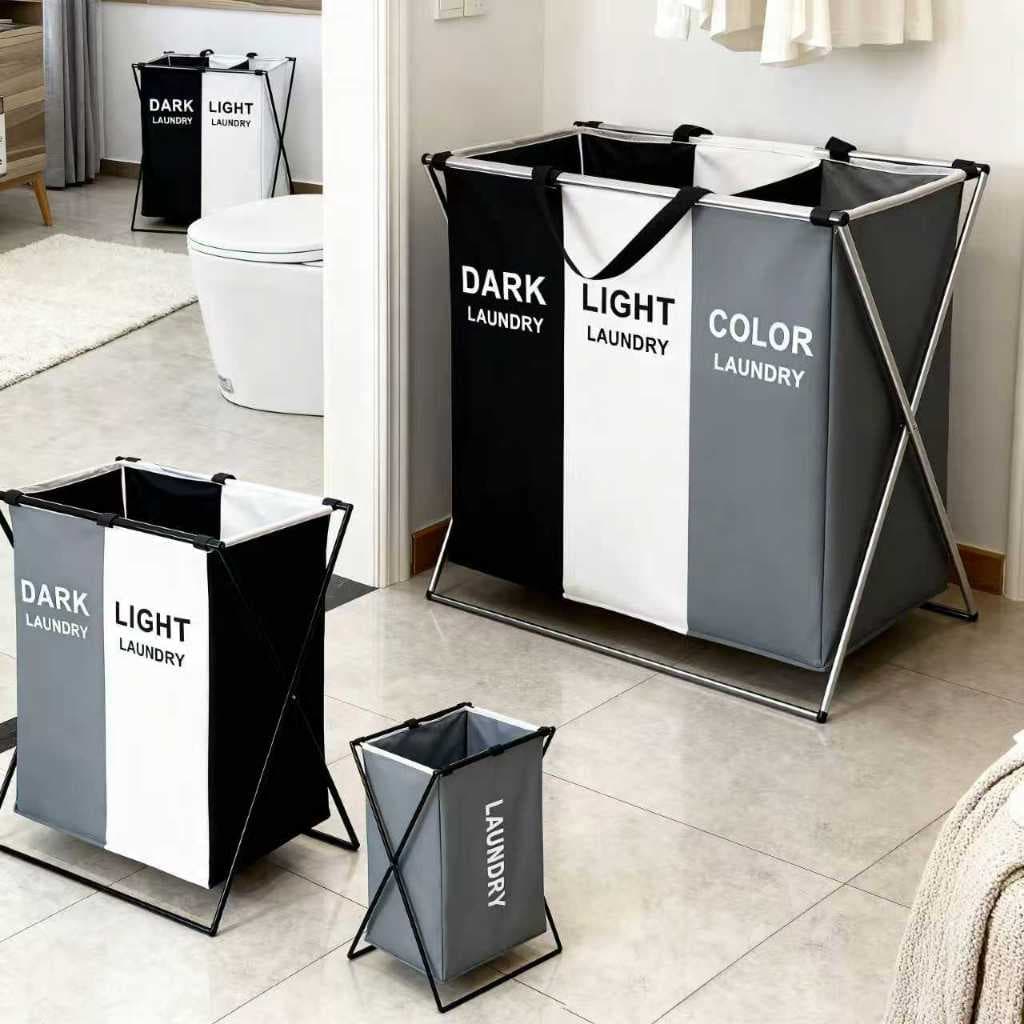 Cesto Roupa Suja 1/2/3 Divisórias Organizador Lavandeira