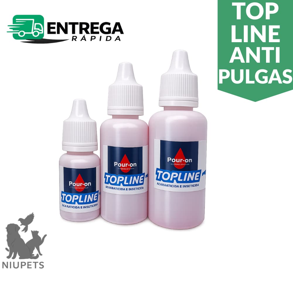 TopLine Pour On - Remédio poderoso para Carrapatos AntiPulgas e parasitas Para Gatos E Cães.