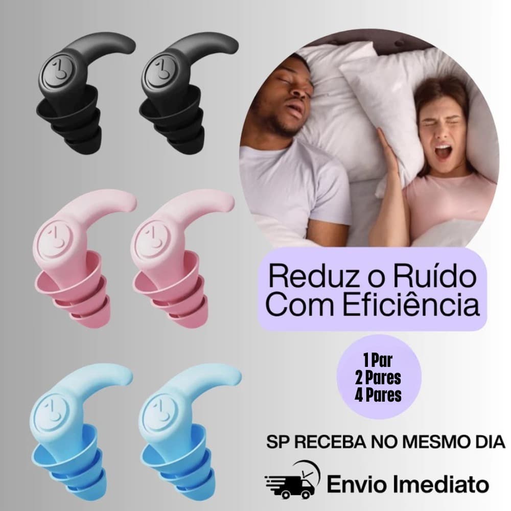 Protetores auriculares de silicone macio redução de ruído de 27dB reutilizáveis, adequados para sono, trabalho kit 1 2 4