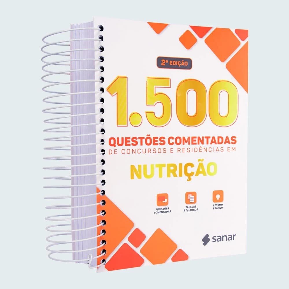 Livro 1.500 Questões Comentadas de Concursos e Residências em Nutrição - 2ª Edição