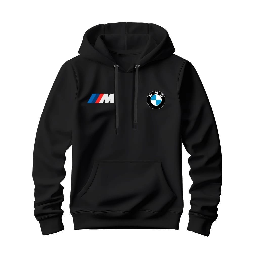 Moletom Masculino Canguru Premium Blusa de Frio Estampado BMW Carro Luxo Importado Algodão
