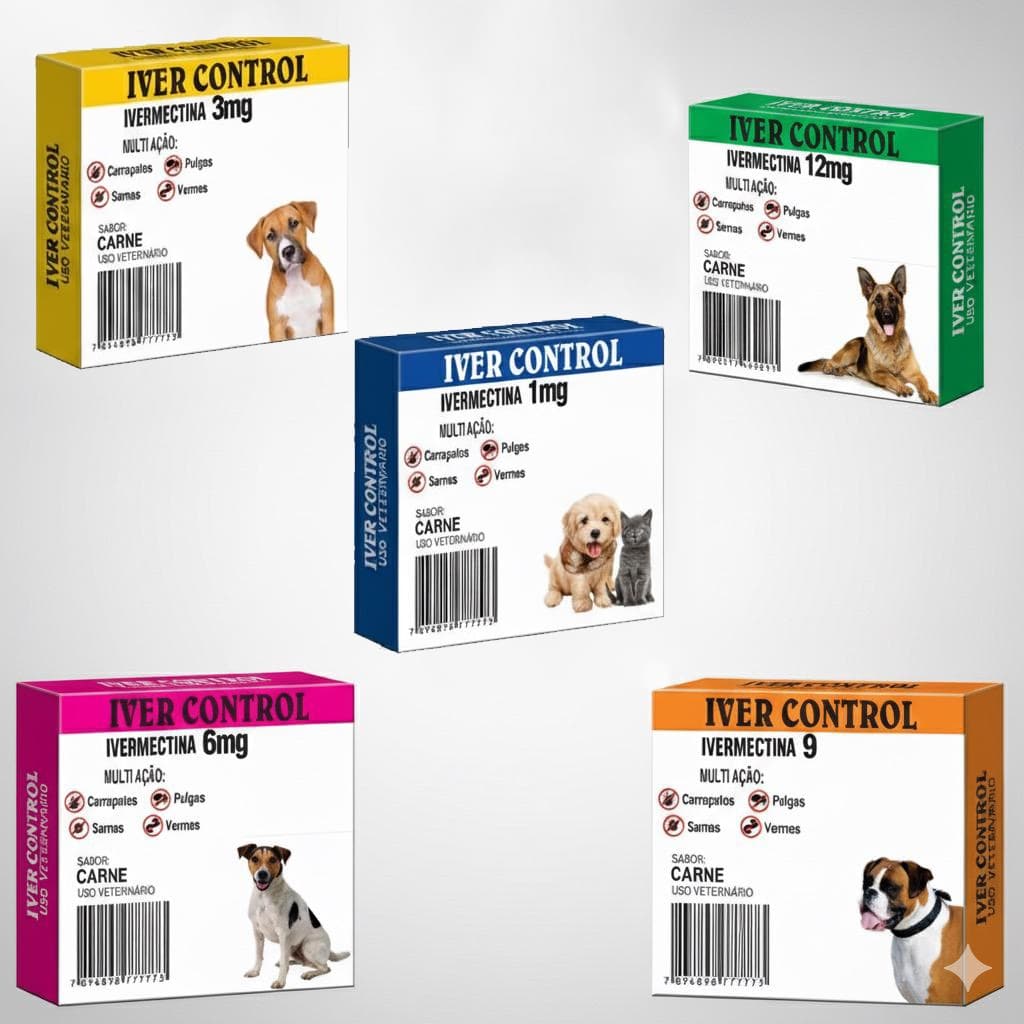 Remédio Antipulgas Carrapatos Vermes e Sarnas Para Cães e Gatos de 2,5Kg ate 60Kg