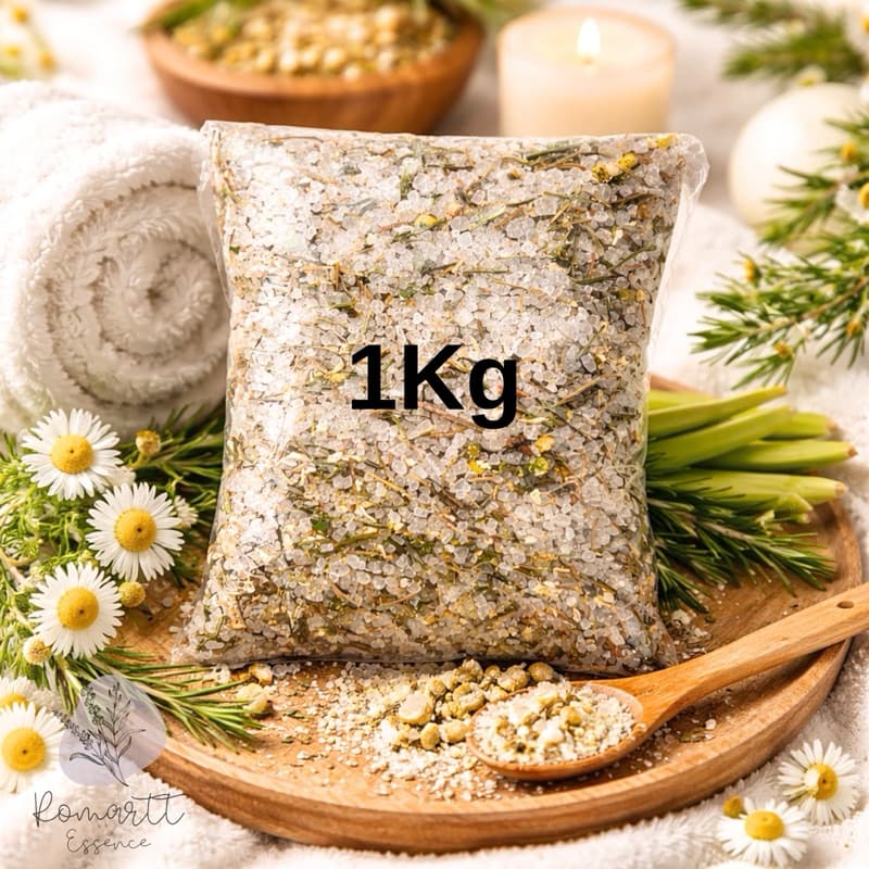 1kg Escalda Pés Terapêutico - Relaxante | Spa dos Pés | Autocuidado | Sais - Camomila | Alecrim | Capim Limão