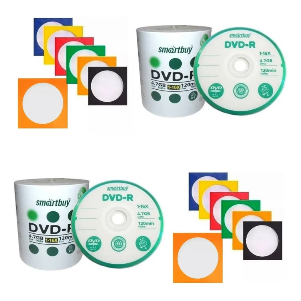 10 Unidades De Mídia Virgem Dvd-r Nos Envelopes Smartbuy