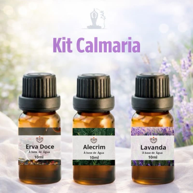 Kit Calmaria 3 Essências 10ml  Hidrossolúveis para Umidificador e Difusor elétricoa Base de Água