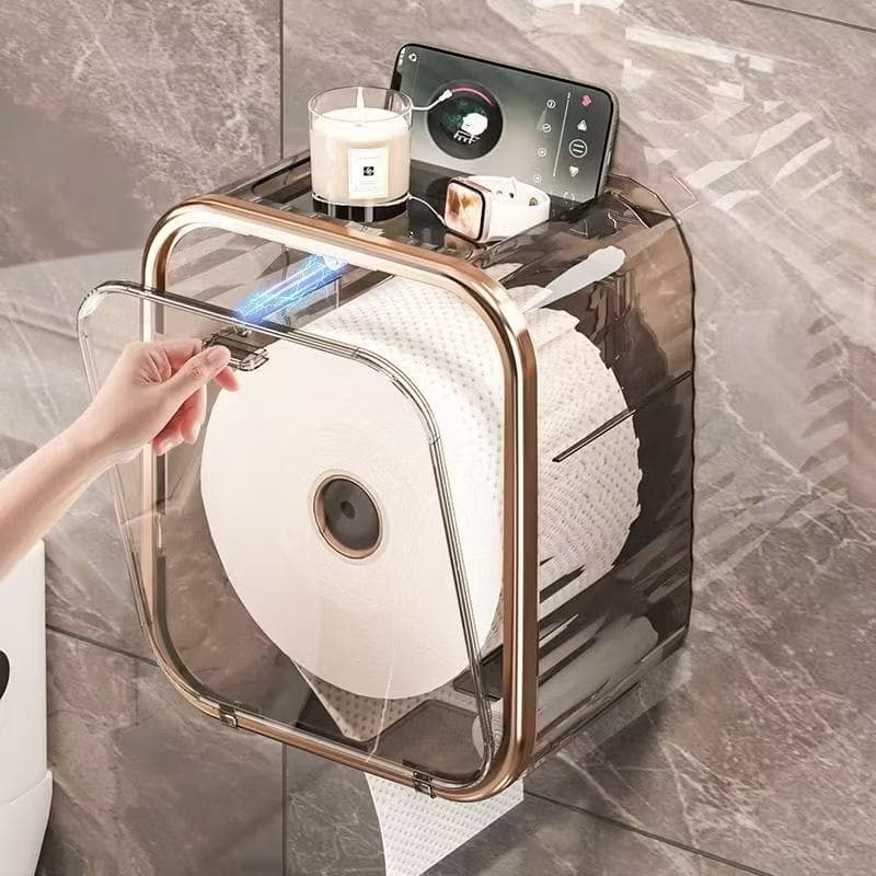 Caixa Porta Papel Higiênico Dispenser Organizador Banheiro a prova d'água