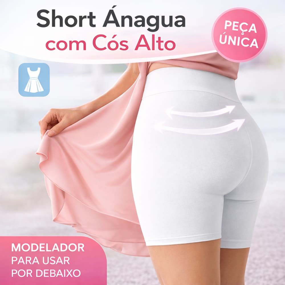 Short Anágua Feminino Short Cós Alto Segunda Pele Short Não Marca Usar com Vestido e Saia Short Modelador