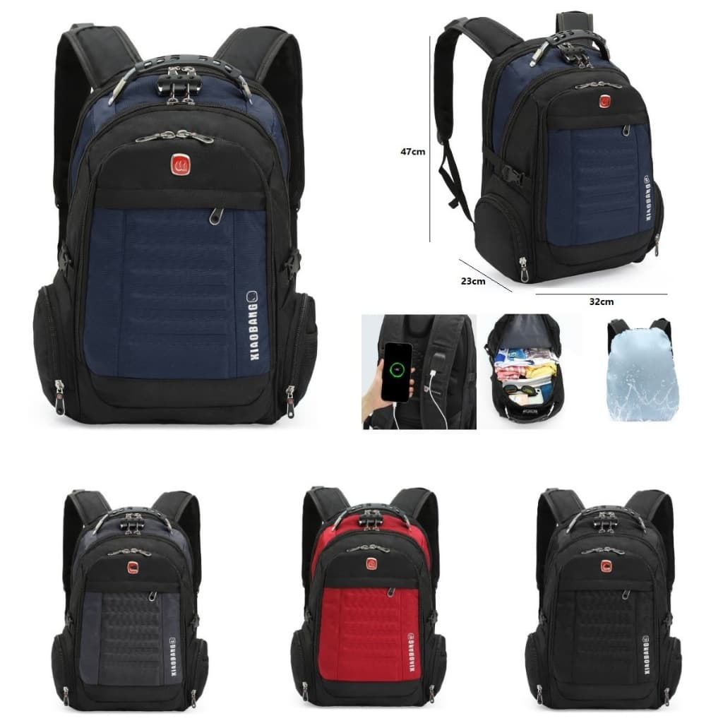 Mochila Notebook Antifurto Executiva Resistente Reflexiva C/ Saída Usb C/ Capa de Chuva