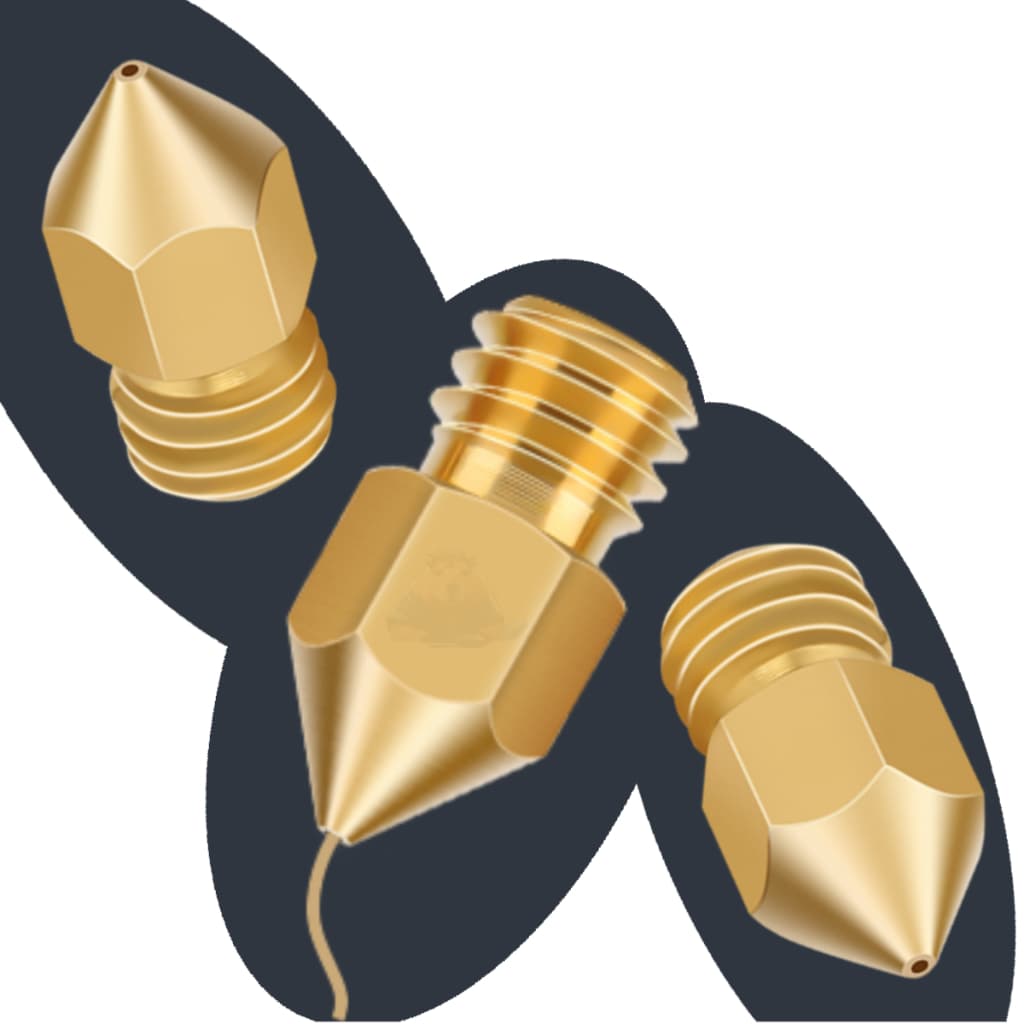 5x Bico Nozzle 1.75mm 0.4/0.6 MK8 Para impressoras 3D Ender 3/V2/CR10/S1