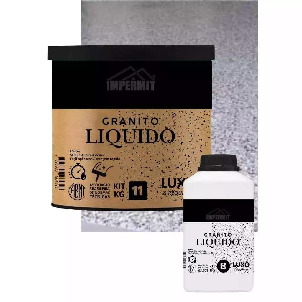 Piso granito liquido efeitos luxo / autonivelante cores variadas kit com 11kg impermit