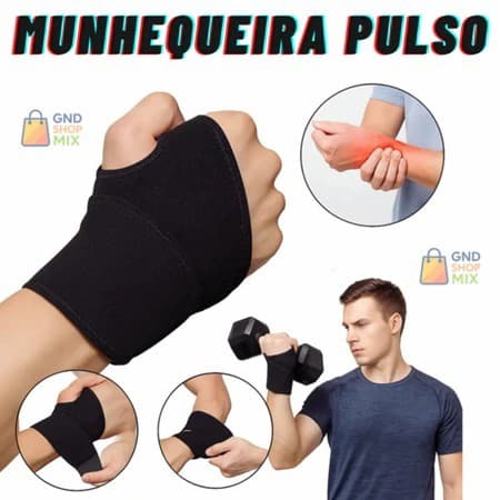 Munhequeira Para Tendinite Órtese Ajustável Neoprene Pulso