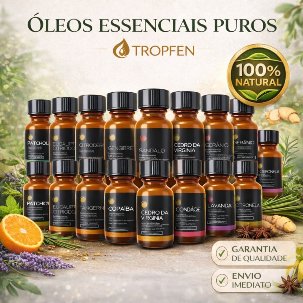 Óleo Essencial 100% Puro Importado Tropfen 10 mL - Aromaterapia Aromatizador Difusor Elétrico