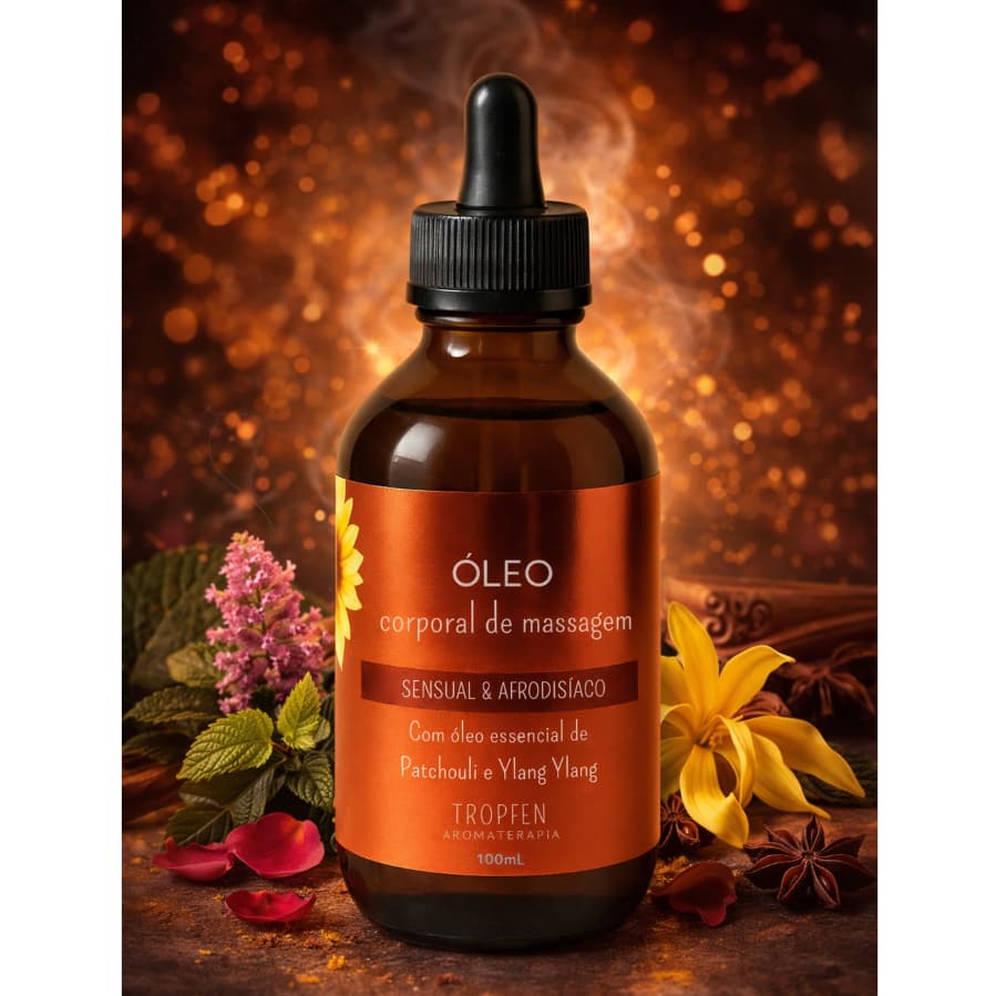 Óleo de Massagem Tântrica Erótica com Óleo Essencial - 100% Natural