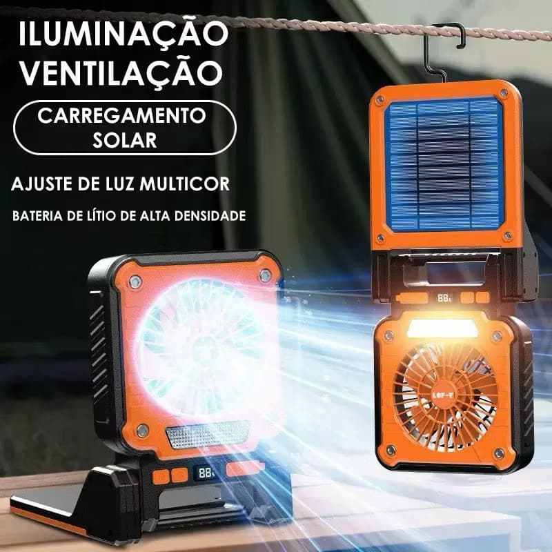 Ventilador Portátil Ventilador De Carregamento Solar Acampamento Luzes Led Para Tendas Viagens e ar livre