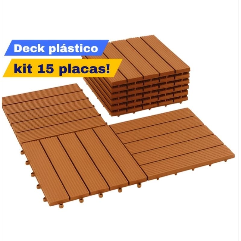 KIT 15 DECK PLASTICO MODULAR BOX JARDIM SACADA