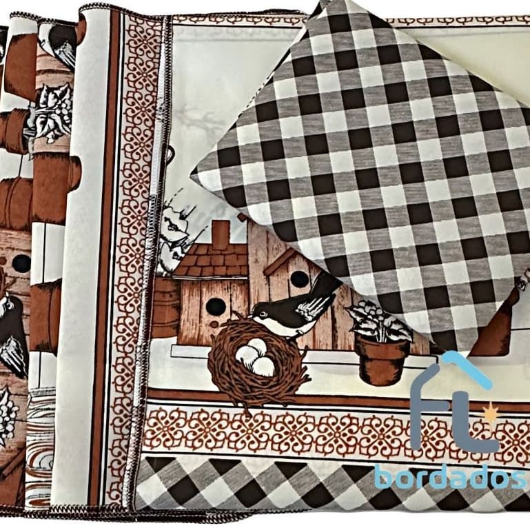 Kit Jogo Americano + Caminho de Mesa (5 peças) + BRINDE - CASA E DECORAÇÃO