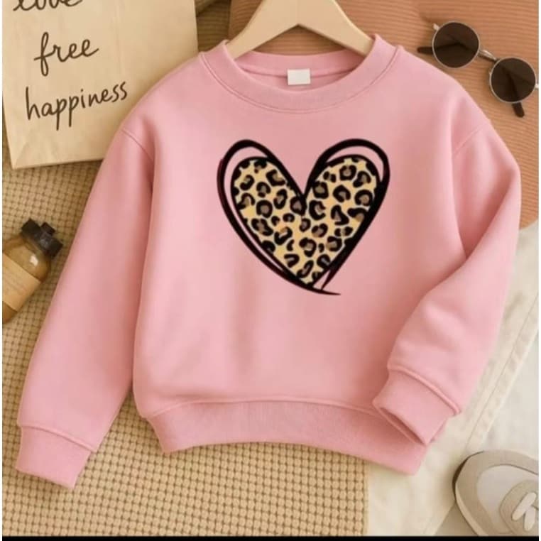 Blusa moletom careca infantil juvenil feminina kids coração de onça