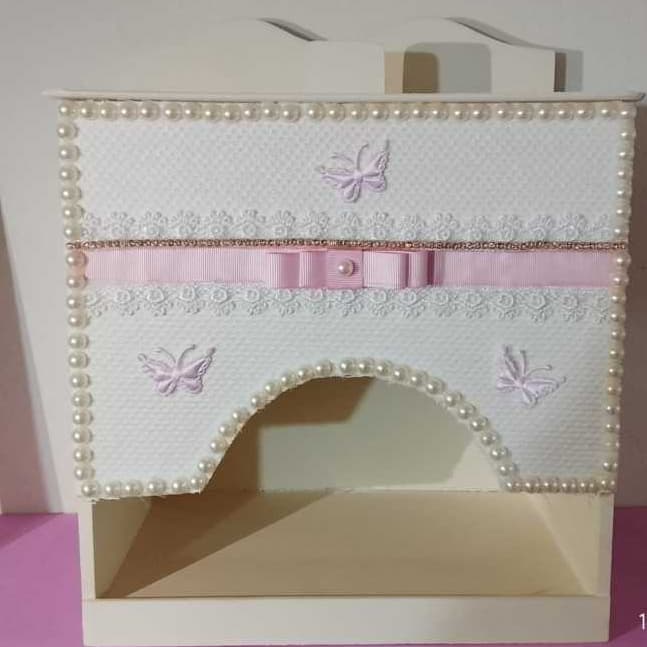 Kit Higene Bebé Porta Fralda MDF Modelo Borboleta