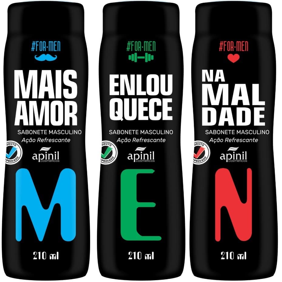 Kit com 3 Sabonetes Intimo Masculino Afrodisíaco For Men Apinil Apimen