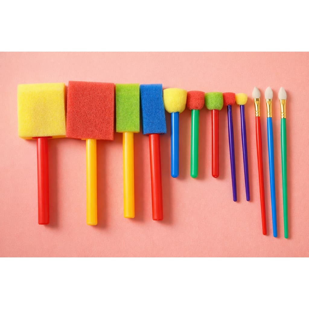 Pincel C/batedor De Espuma P/ Pintura 12 Peças Yins No Tubo