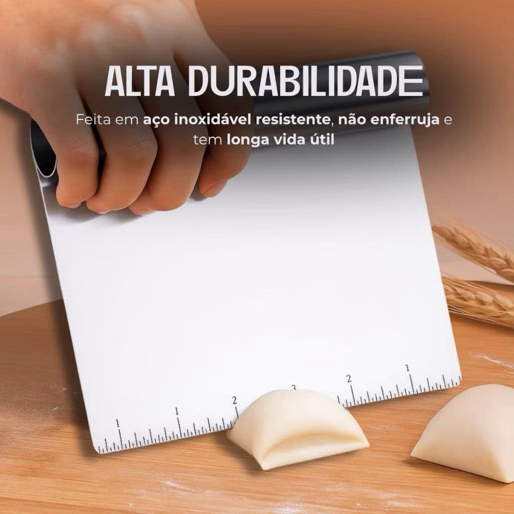 Espátula Tubular Inox 15cm/ 22cm Prática Cortador e Raspador Multiuso para Massas, Bolos e Legumes, Chapa inox