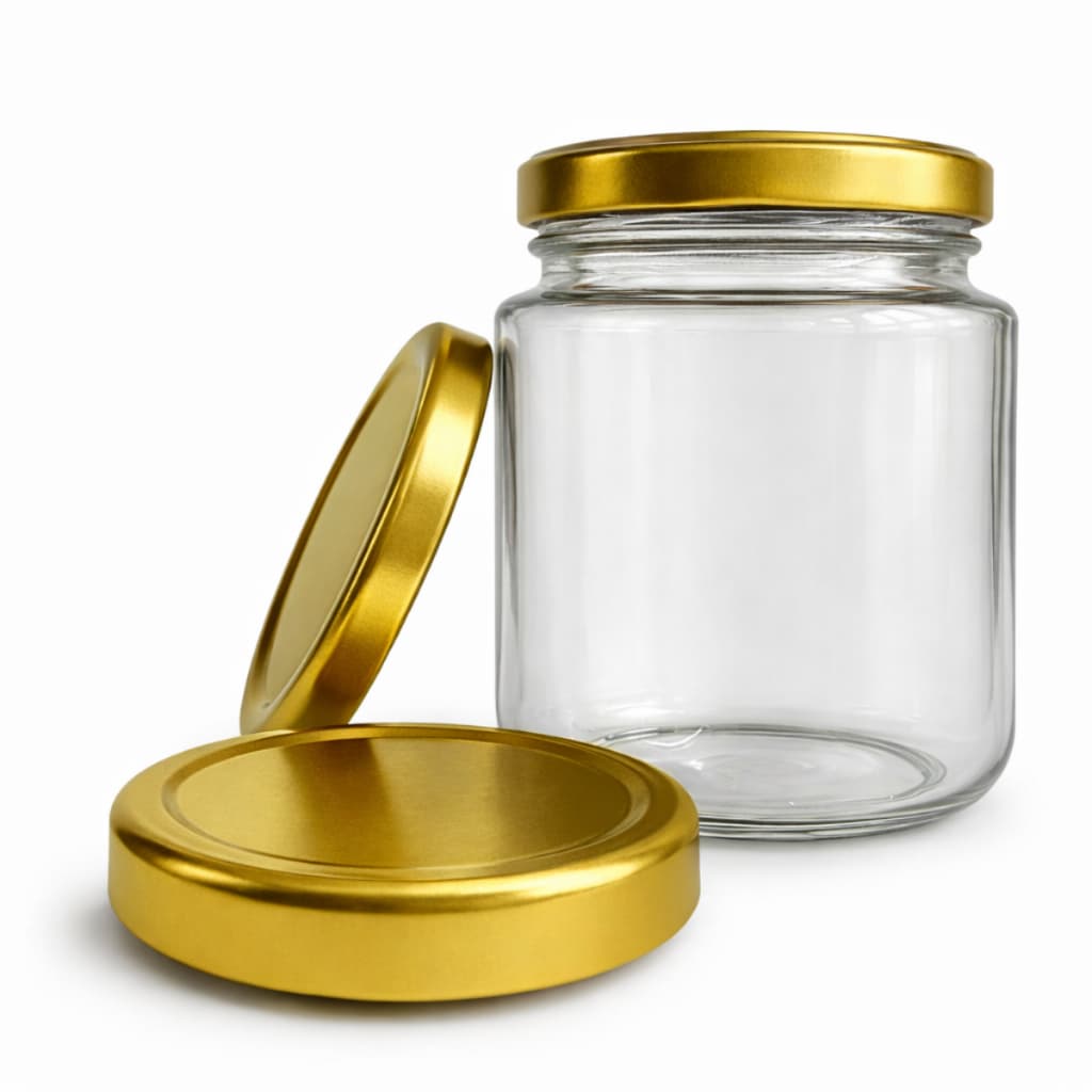 Kit Potes de Vidros Belem 240ml com Tampas Metálicas e Lacres Para Geleias Doces  Conservas