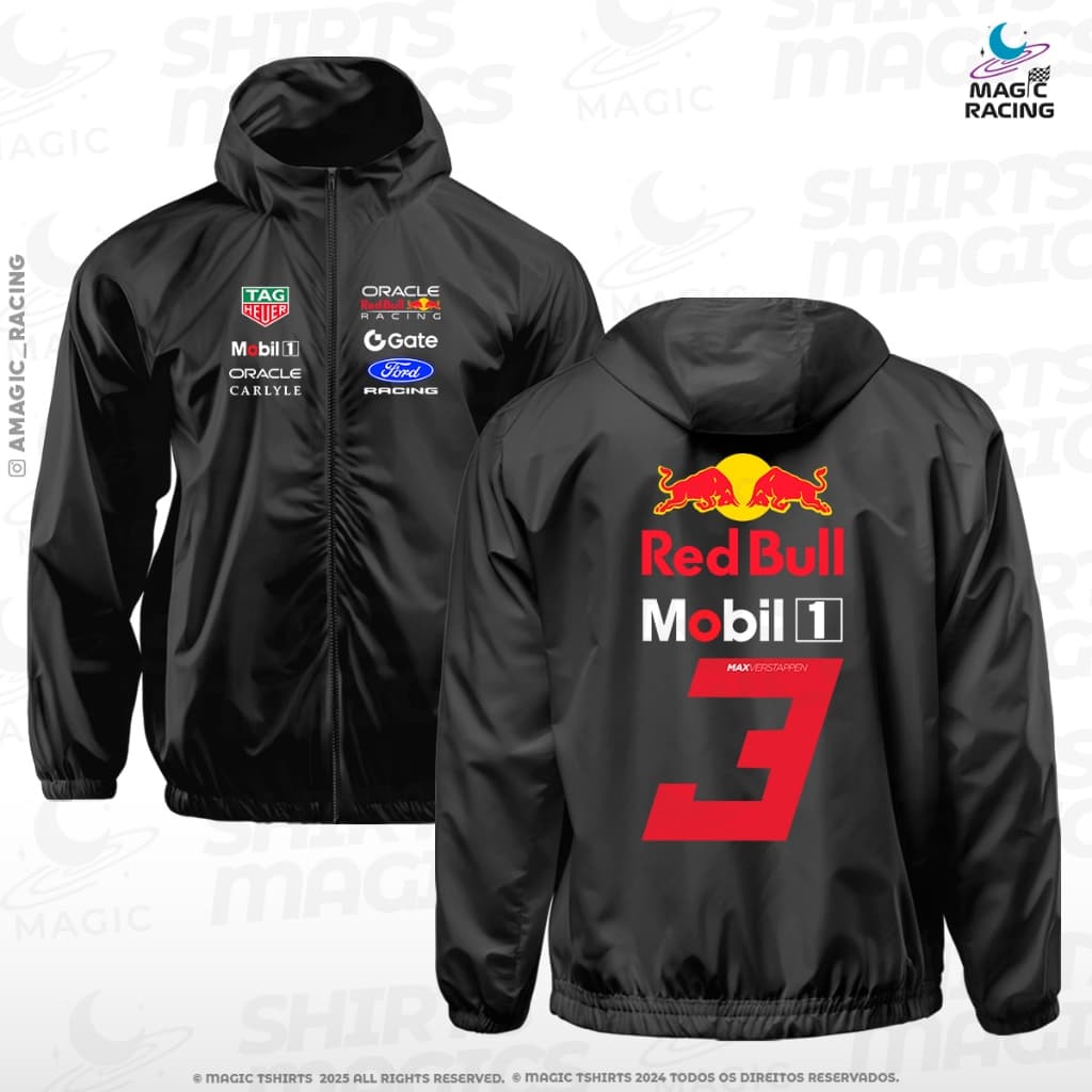 Corta Vento F1 New Number Verstappen #3 Red Bull 2026 Tecido Leve Fit - Coleção Fated Racing