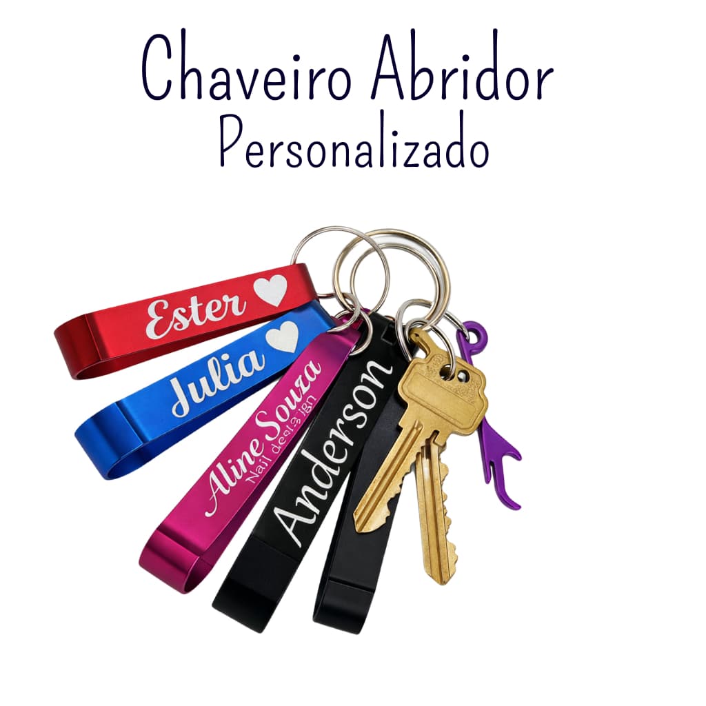 Chaveiro Abridor de Garrafa Personalizado a Laser