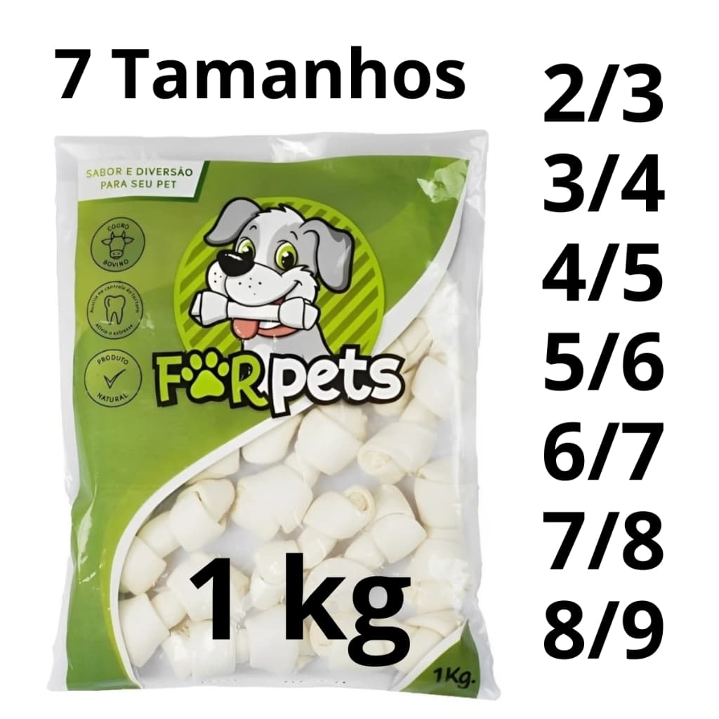 Osso Nó 2/3 Polegadas 1KG Petisco Ossinho Natural Cães for pets pequeno medio grande porte cachorro