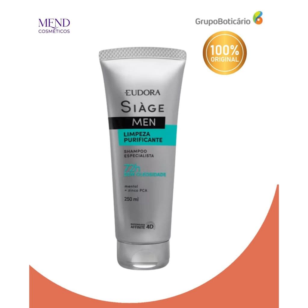 Eudora Siage Men Shampoo Limpeza Purificante 250ml