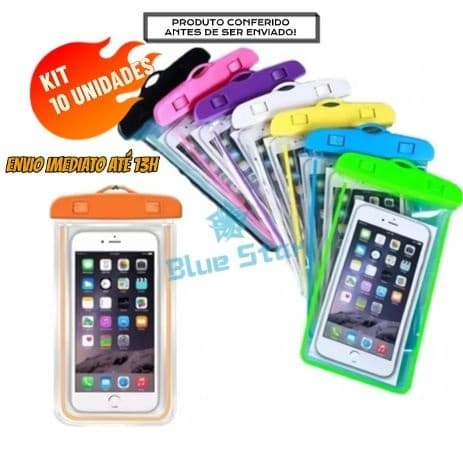 Kit 1/3/5/7/10 Capa Bolsa Prova D'água Impermeável Universal Celular Segurança Total Pra Aventura