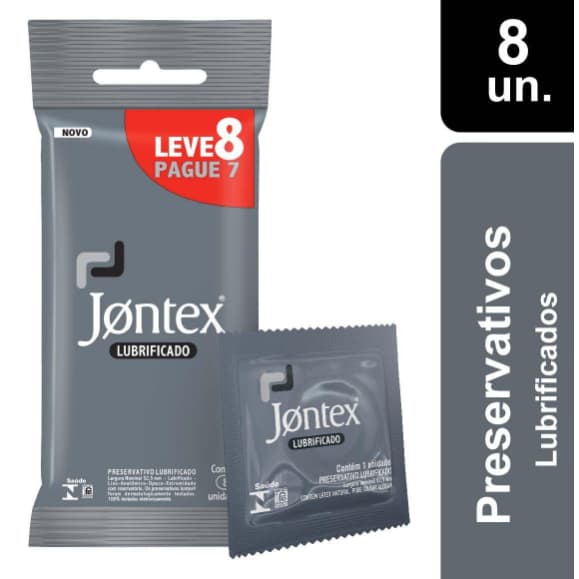 Preservativo Jontex Lubrificado PAC COM 2UN, 8UN E 12UN
