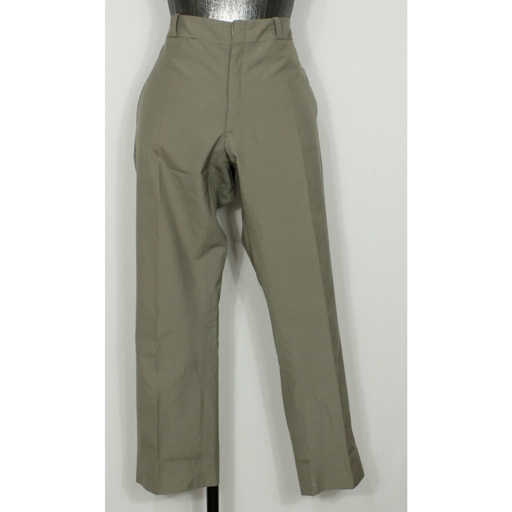 Calça social alfaiataria masculina cinza esverdeado vintage - Veste 42/44 - Ref. 5266 (brechó)