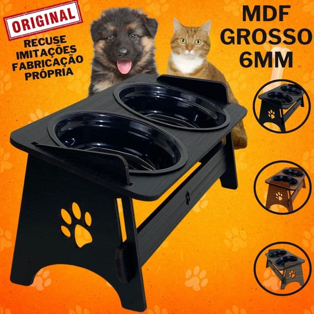 Comedouro  Bebedouro Pet Elevado Suspenso Para Gato e Cachorro Com TAMPAS