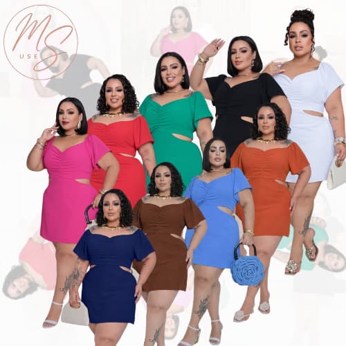 Macaquinho Plus Size Feminino Short Saia Manga Curta Plus vestido feminino roupas femininas