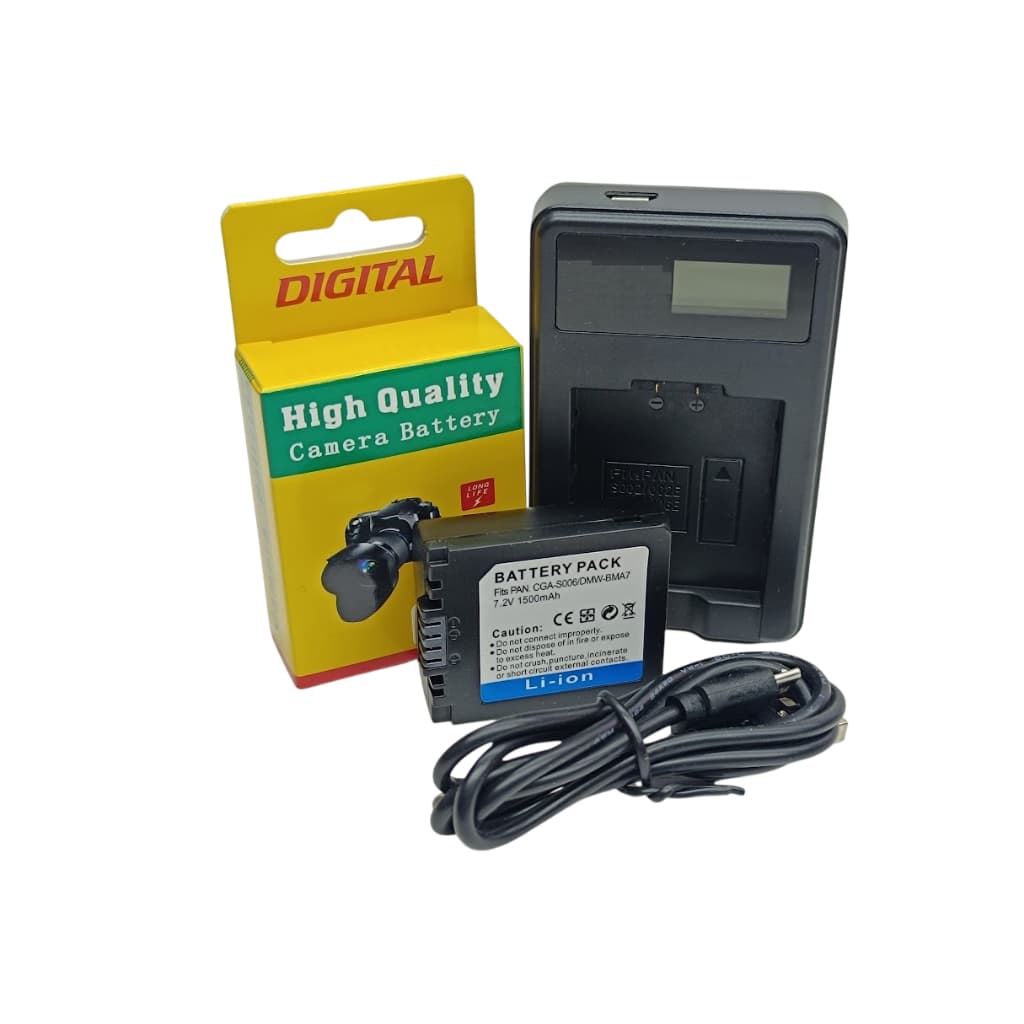 Carregador USB + Bateria CGA-S006 Pra Panasonic LUMIX DMC-FZ7 FZ8 FZ18 FZ28 FZ35 FZ5 FZ1 FZ3