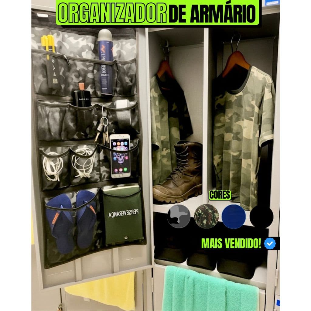 Organizador de Armário Porta objetos Roupeiro Sapateira de armário Organizador Artigo MILITAR