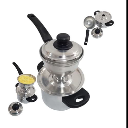 Paulistinha Cuscuzeira individual, mini cuscuzeira individual em alumínio resistente.