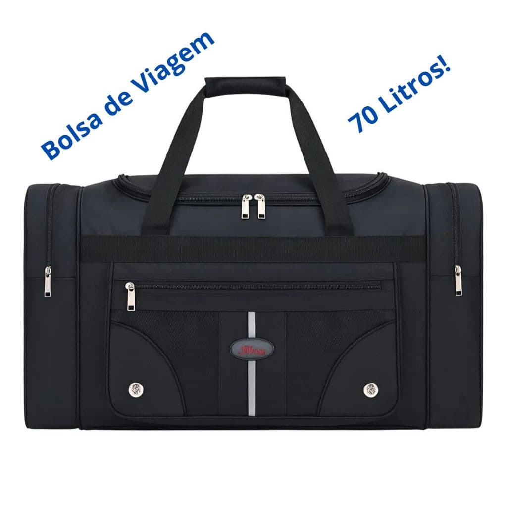 Bolsa de Viagem de Lona Grande Tiracolo e de Mão 70 litros Muito Espaçosa Resistente