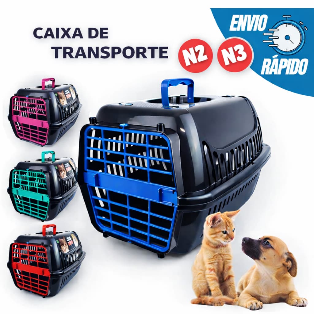 Caixa Premium Pet para Cachorro e Gato N2/N3 | Transporte Seguro e Reforçado