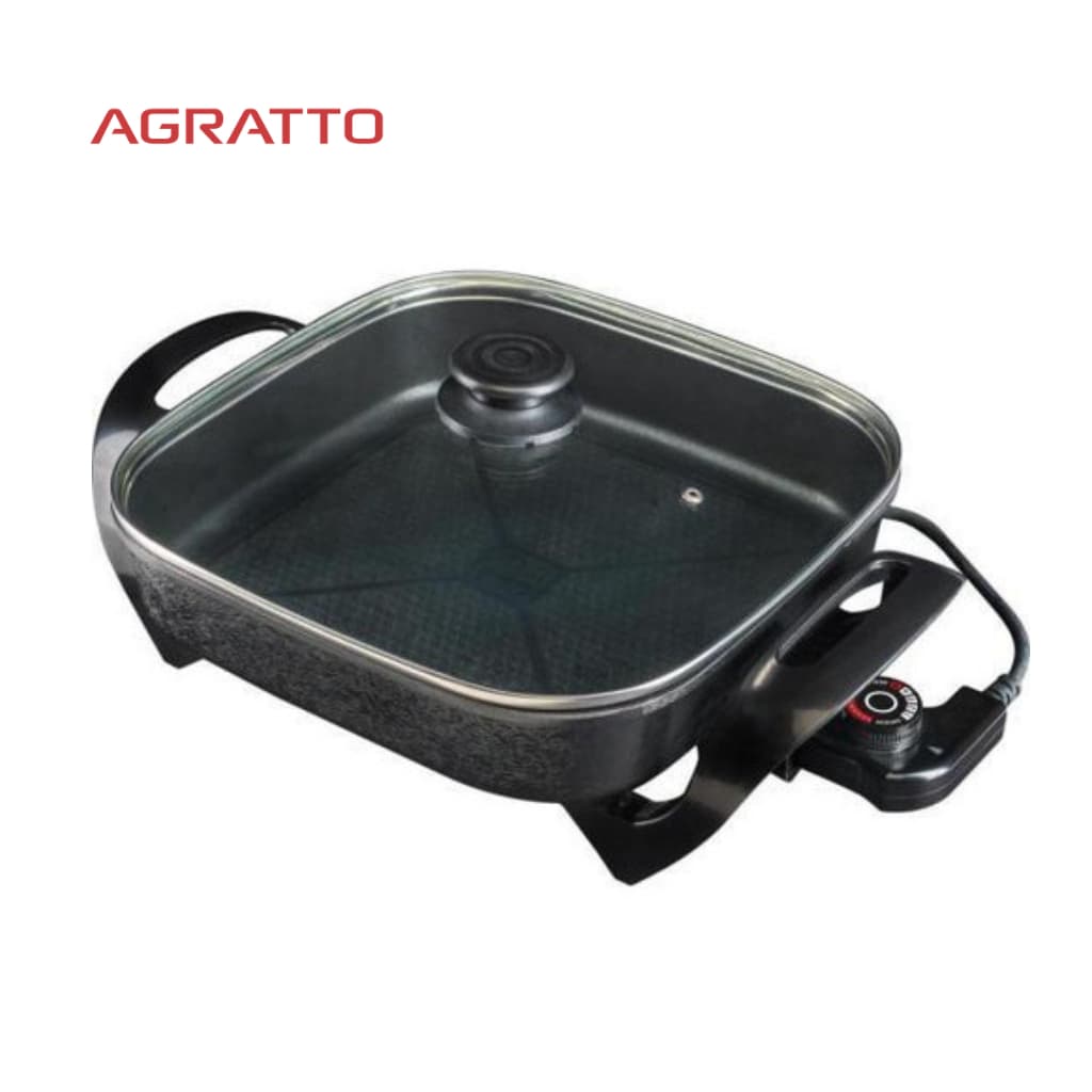 Panela Elétrica Frigideira Mangiare 30CM 1500W Antiaderente Quadrada 127/220V AGRATTO