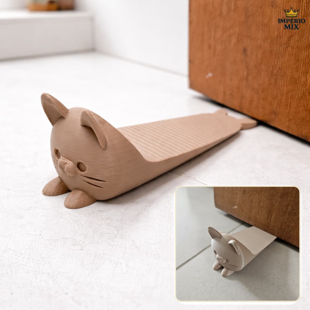 Trava Porta Gatinho Fofo Antiderrapante Peso Cunha Decorativa Casa Segura Frete Grátis