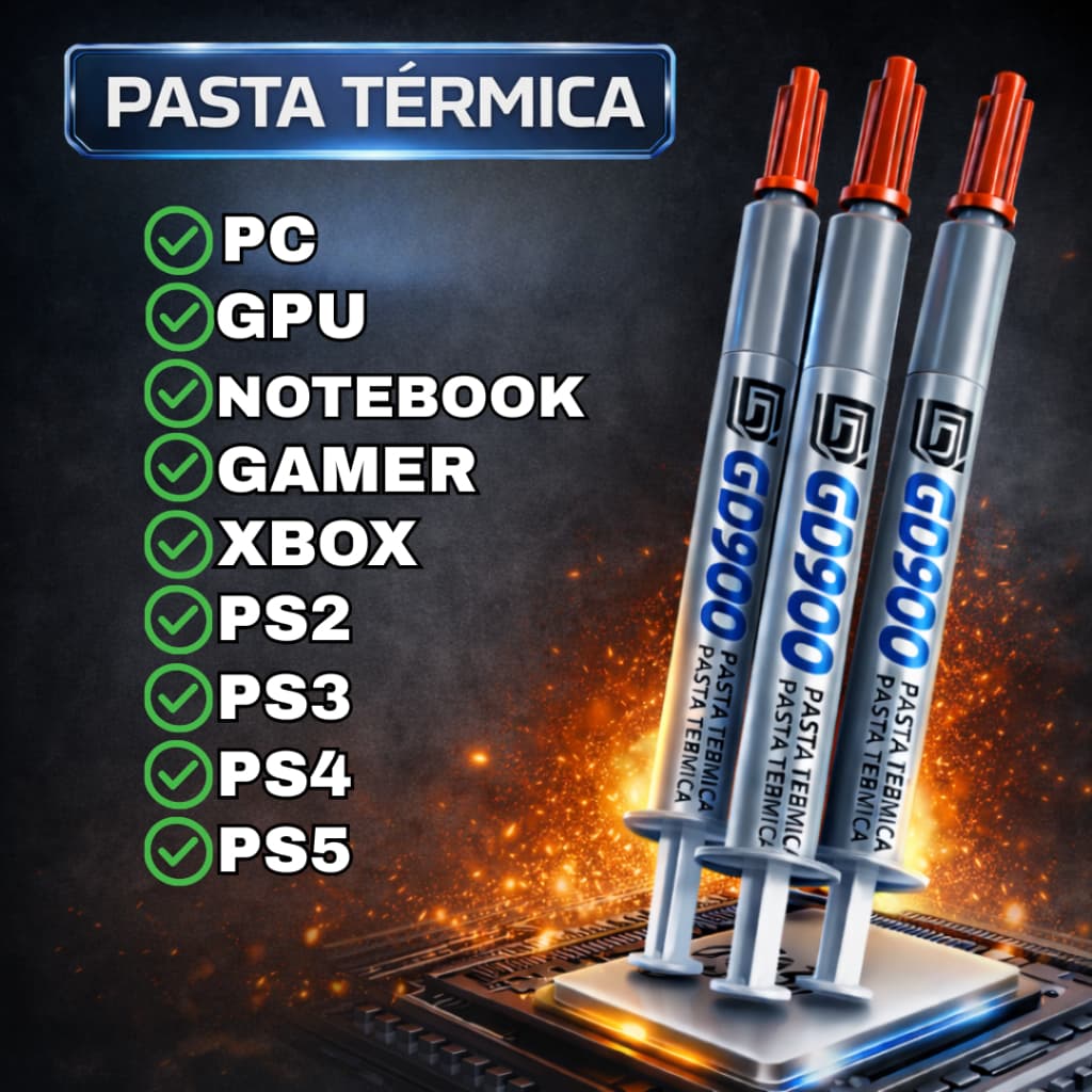 Pasta Térmica Prata Para Processador PS2 PS3 PS4 Notebook Placa de Vídeo e PC GD900 Alta Performance