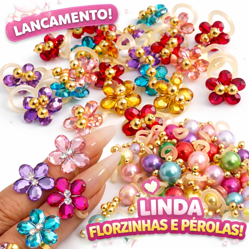 Florzinhas e Pérolas para penteado pet Banho e tosa, Ponto de Luz Pet Laços Pet penteado