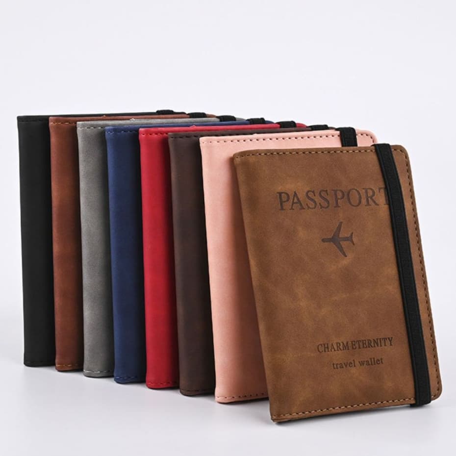 Carteira Viagem Com Bloqueio Rfid Porta Passaporte Cartão Documentos Anti Furto Feminino Masculino