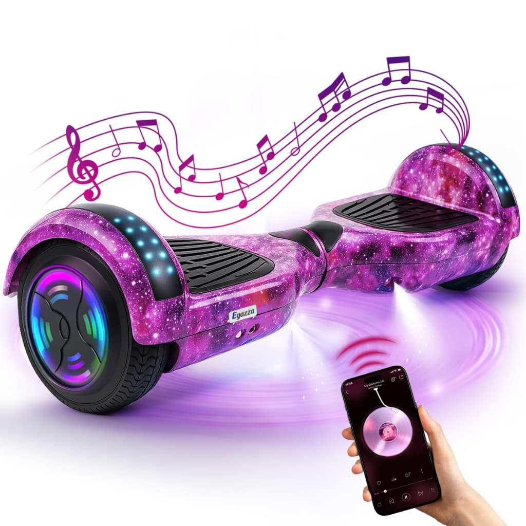 Egazza Hoverboard Overboard Infantil Skate Elétrico 6.5" Led Bluetooth Bateria De Grande Capacidade Motor Brushless