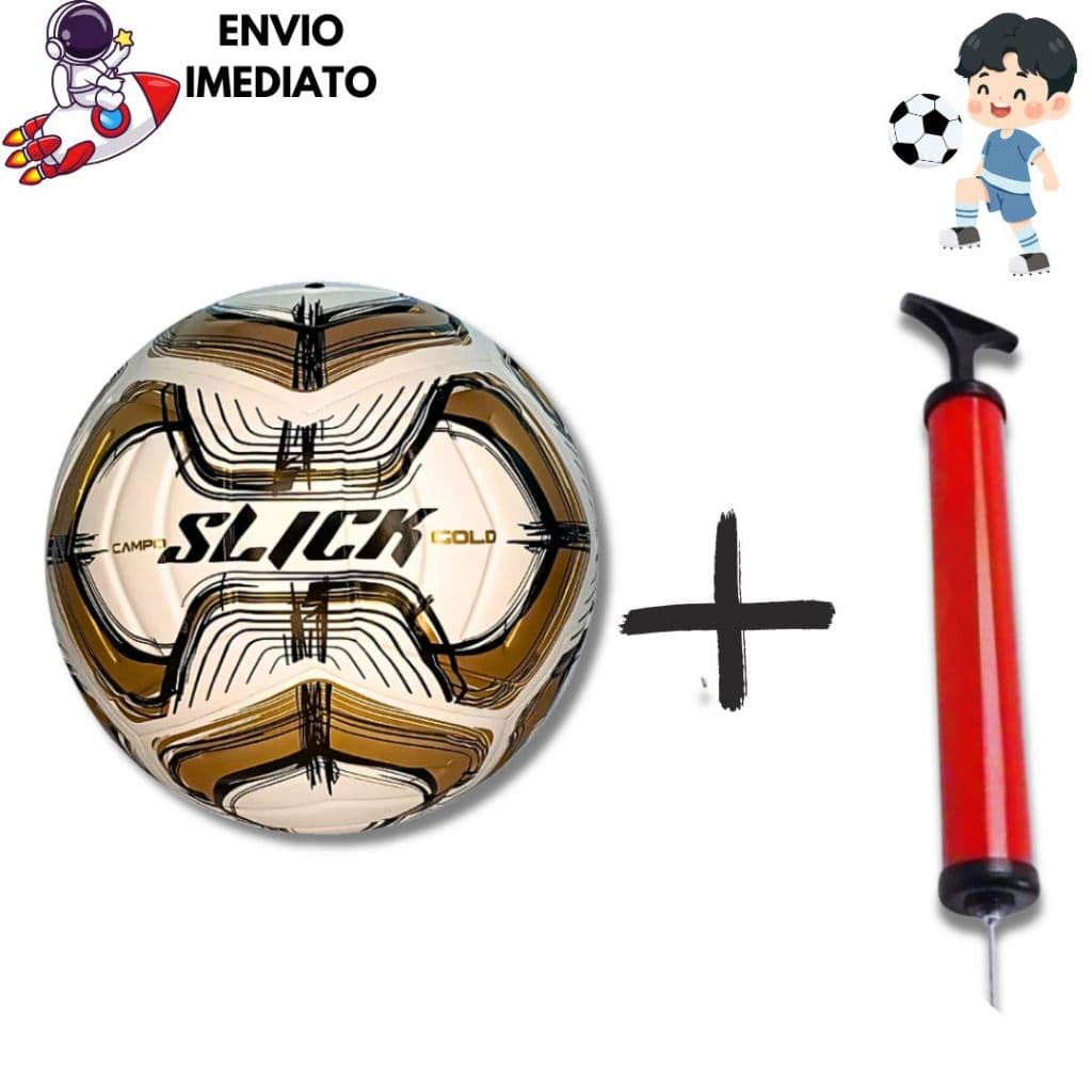 Bola Oficial  Society, Futsal e Campo Dualt Slick Gold Original + Bomba de Ar