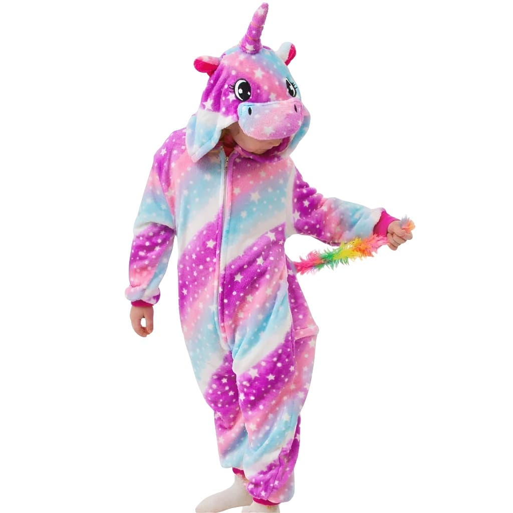 Pijama Macacão Unicórnio Kigurumi Menina Cosplay - Pronta Entrega